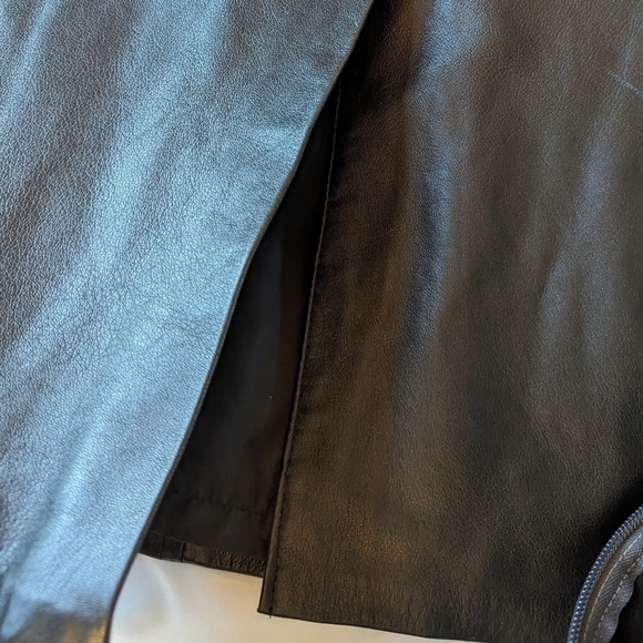 Vintage Friitala Black Leather Pencil Midi Maxi Lined Skirt Size 8 - Picture 5 of 13